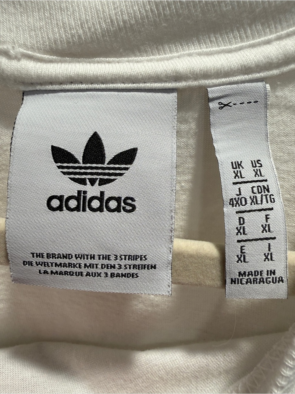 Adidas Originals White Gold Foil Trefoil Graphic Tee T-Shirt XL Cotton - Picture 5 of 7